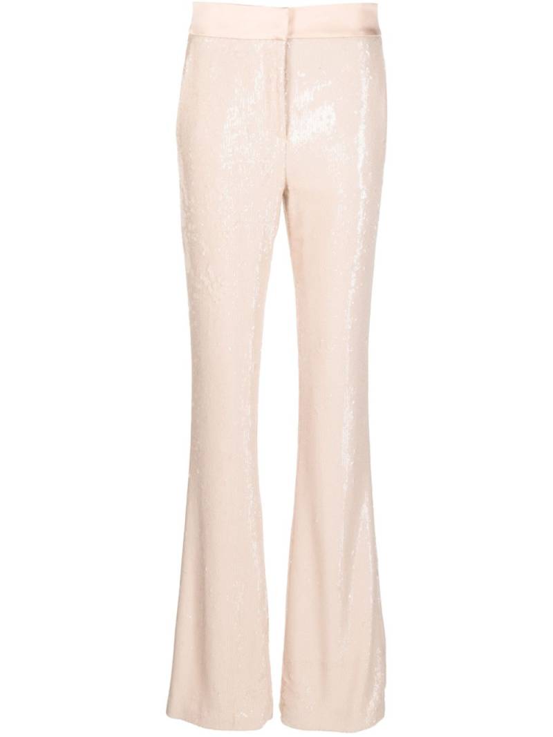 Genny sequinned flared trousers - Neutrals von Genny