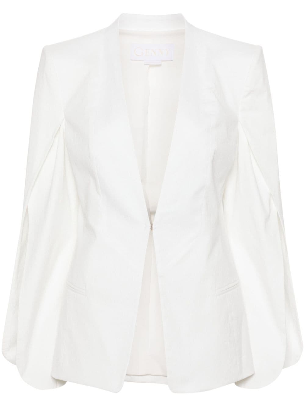 Genny split-cuffs crinkled blazer - White von Genny