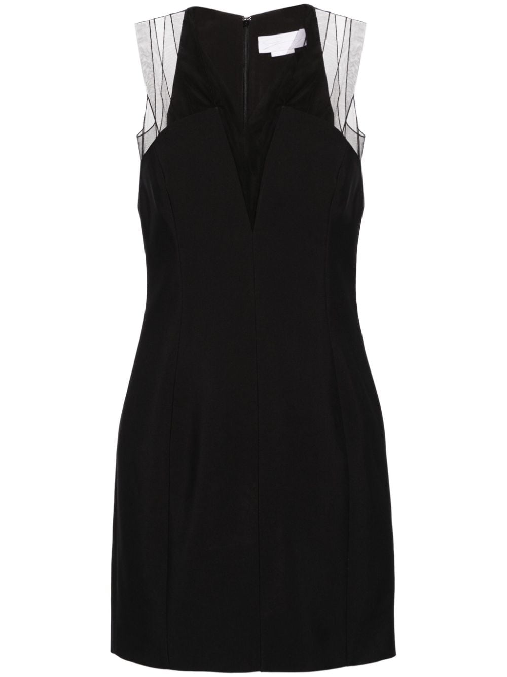 Genny tulle-panels V-neck minidress - Black von Genny