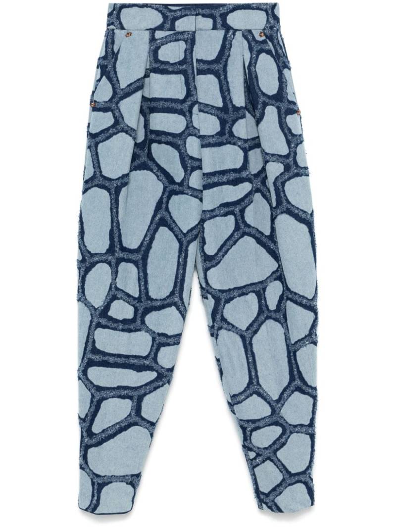 Genny turtle-pattern jeans - Blue von Genny