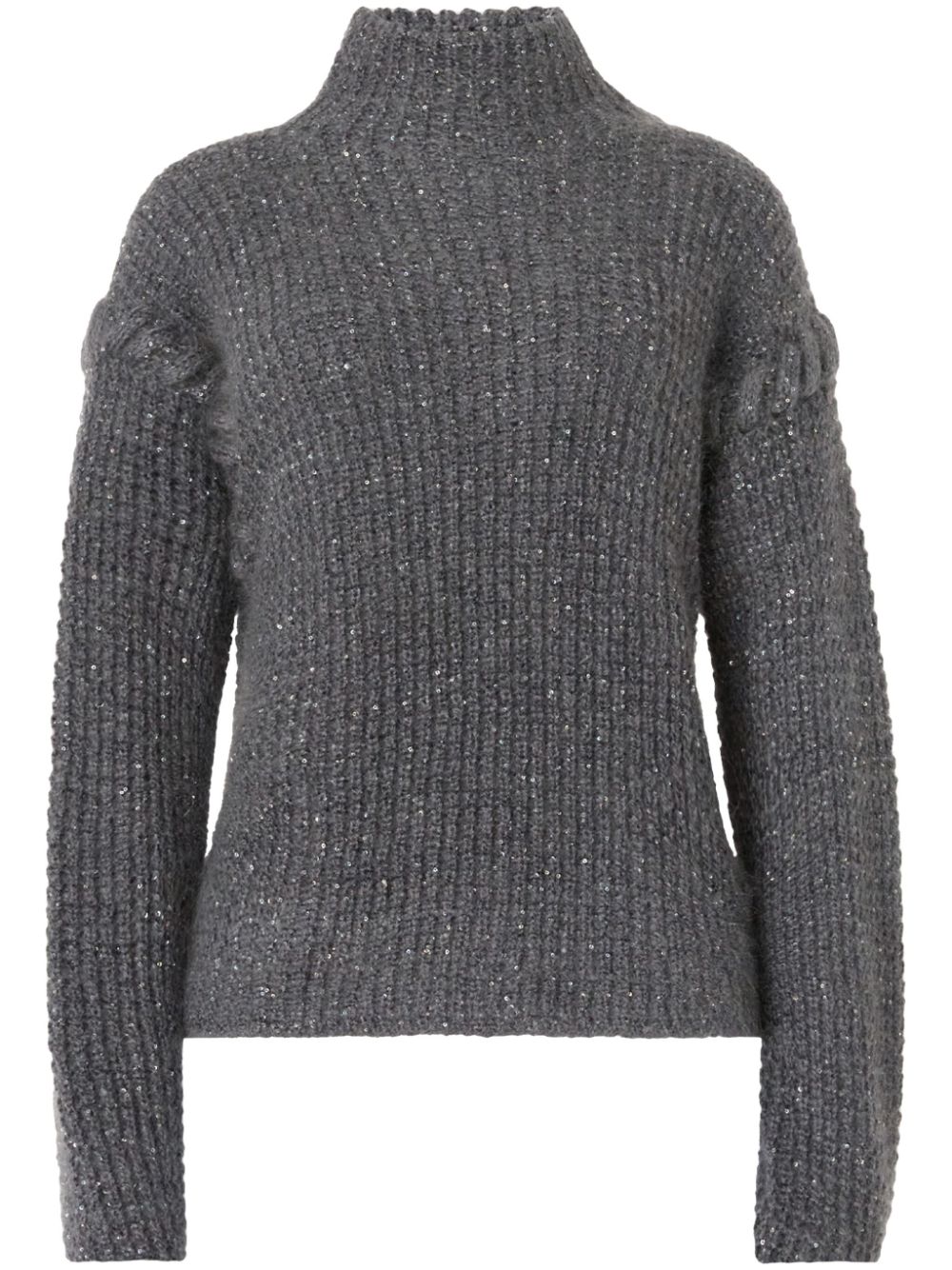 Genny turtleneck detailed-armholes sweater - Grey von Genny