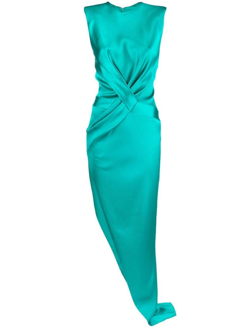 Genny twist-detail satin dress - Green von Genny