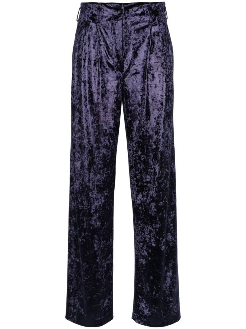 Genny velour straight-leg trousers - Blue von Genny