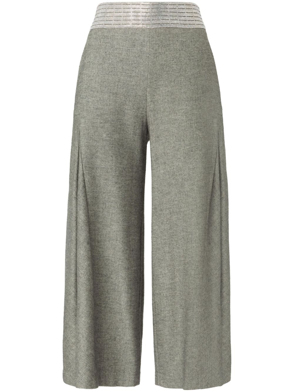 Genny wide cropped trousers - Grey von Genny