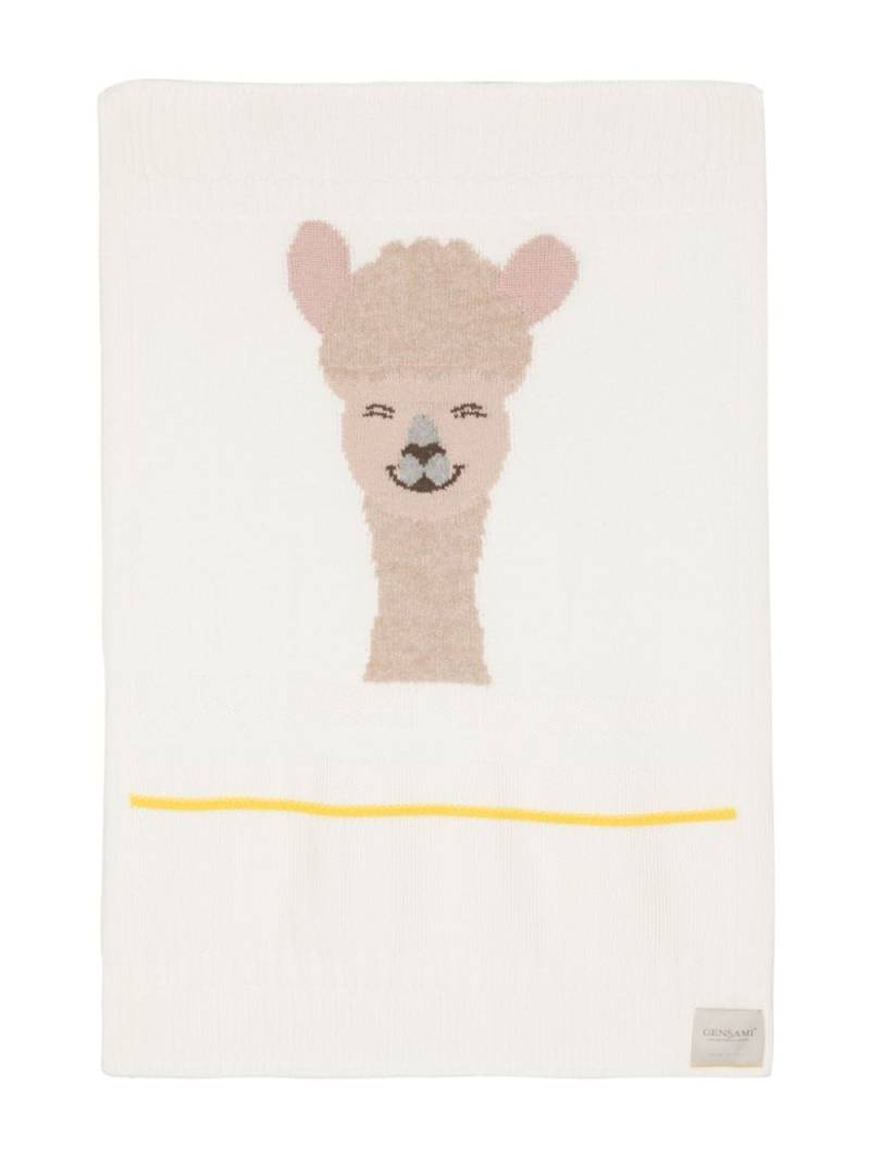 Gensami kids Alpachino intarsia-knit baby blanket - White von Gensami kids