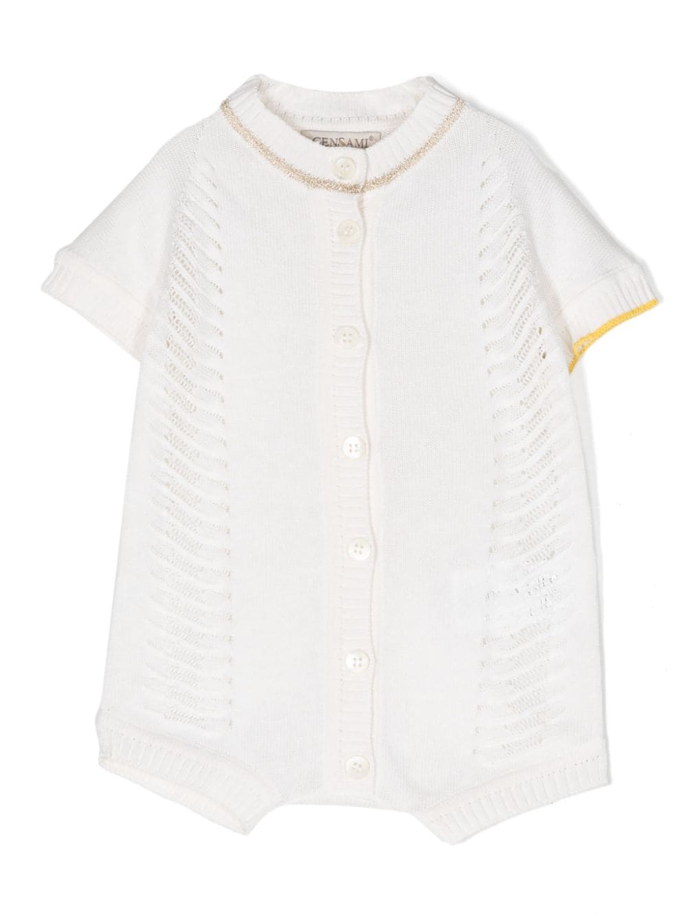 Gensami kids button-up knitted rompers - White von Gensami kids