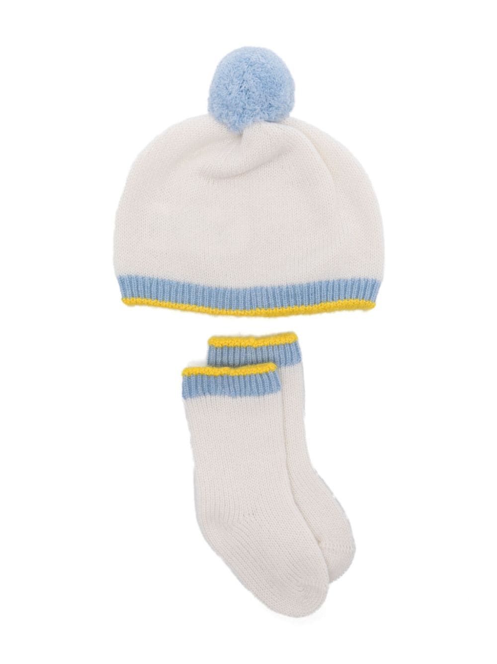 Gensami kids cashmere socks and beanie set - White von Gensami kids