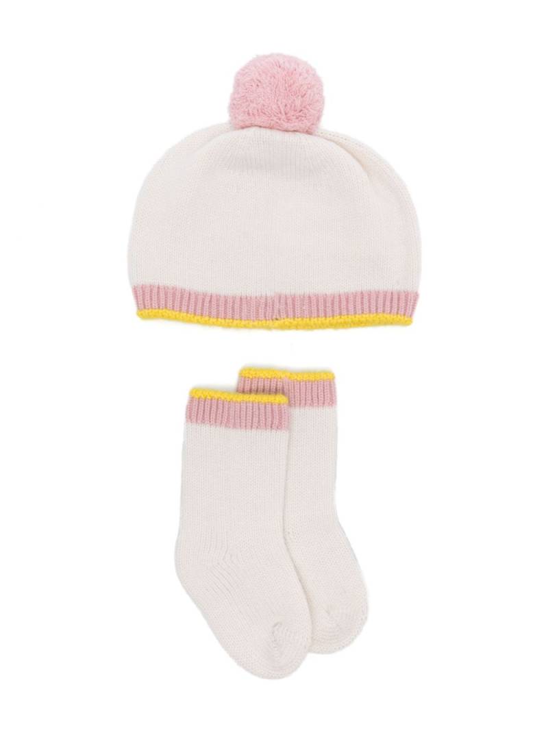 Gensami kids cashmere socks and beanie set - White von Gensami kids