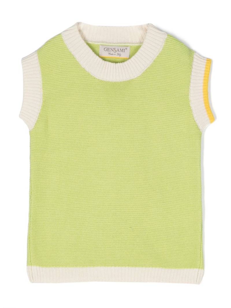 Gensami kids contrast-trim knitted vest - Green von Gensami kids