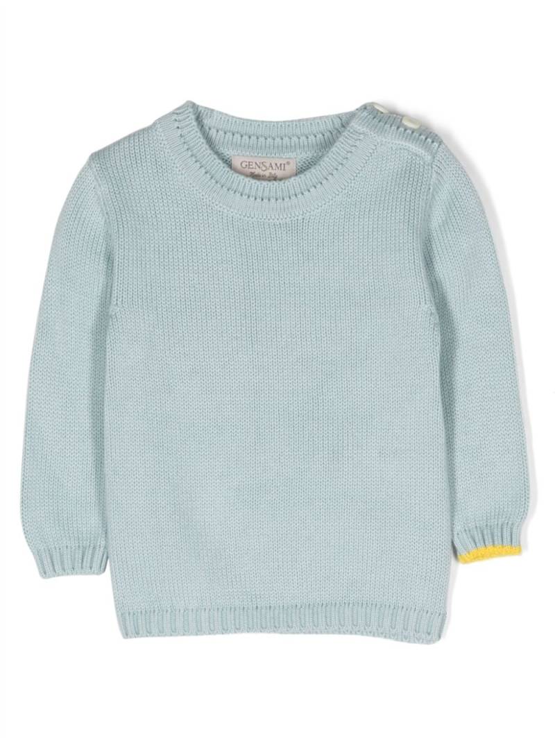 Gensami kids contrasting-trim crew-neck jumper - Blue von Gensami kids