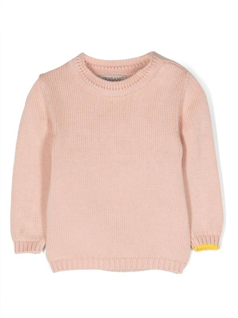 Gensami kids contrasting-trim crew-neck jumper - Pink von Gensami kids