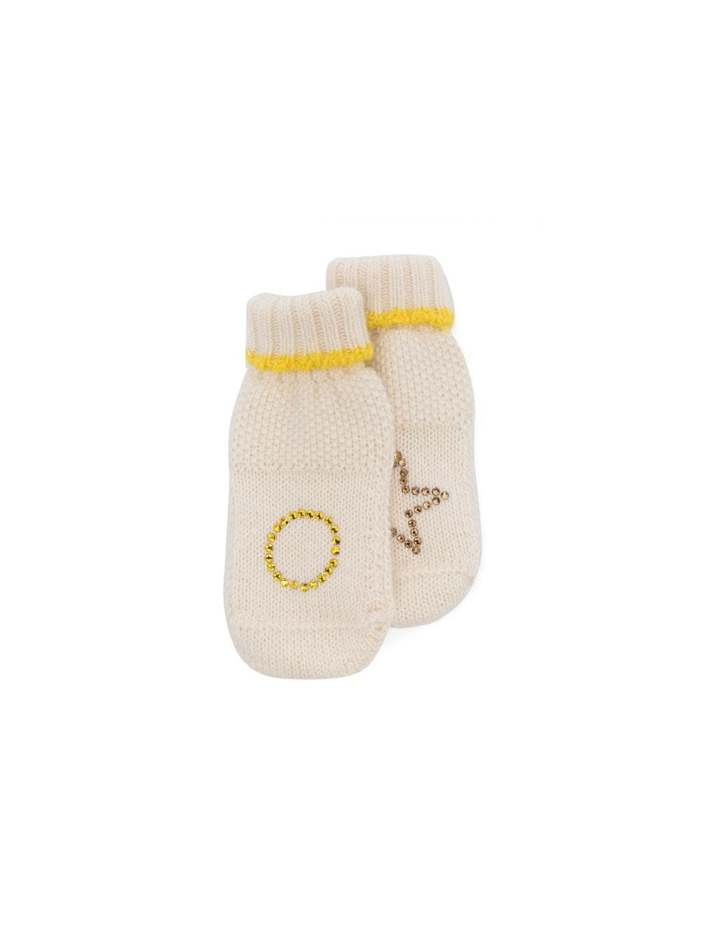 Gensami kids crystal-embellished knitted slippers - Neutrals von Gensami kids