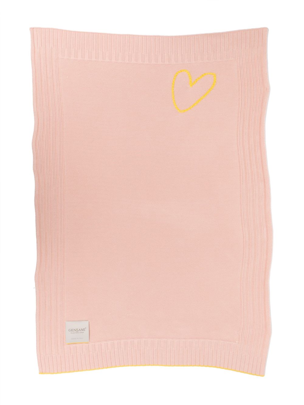 Gensami kids heart-embroidered knitted blanket - Pink von Gensami kids