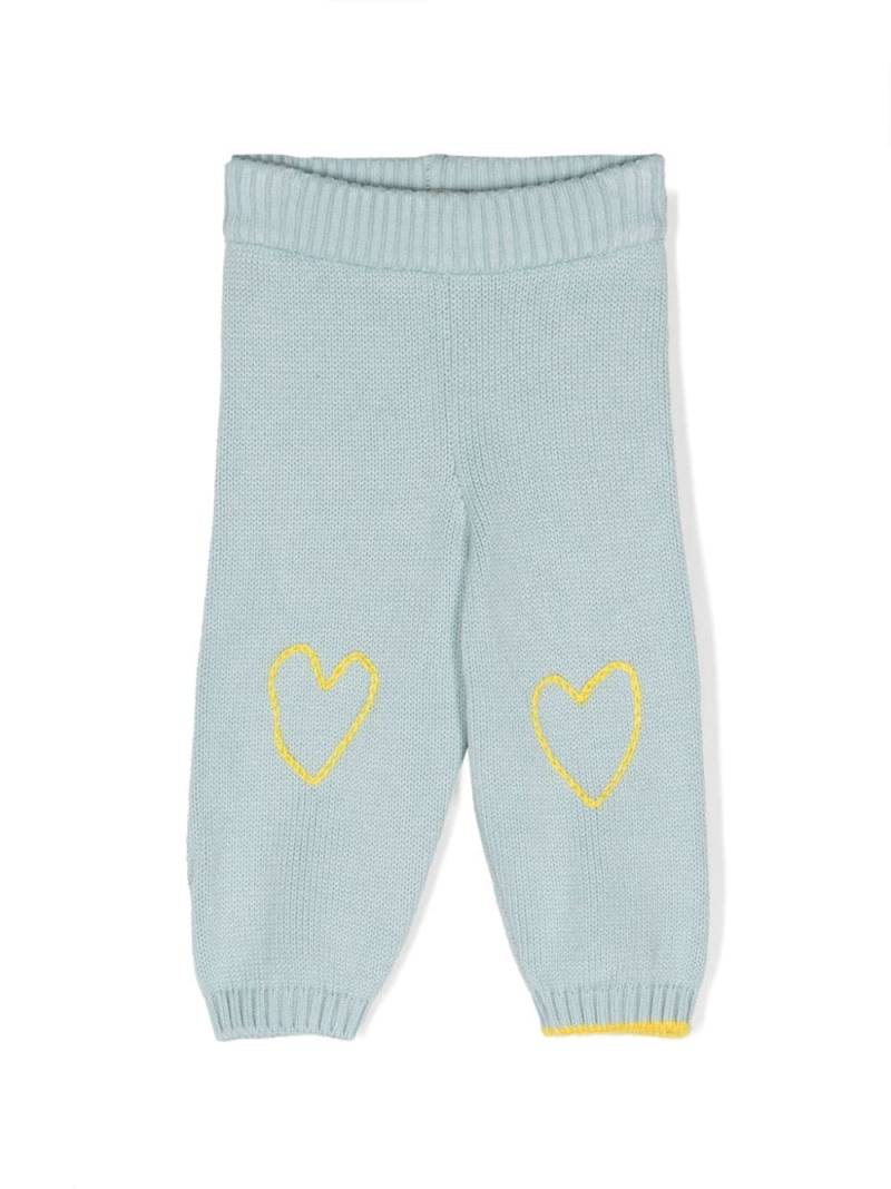 Gensami kids heart-embroidered knitted trousers - Blue von Gensami kids