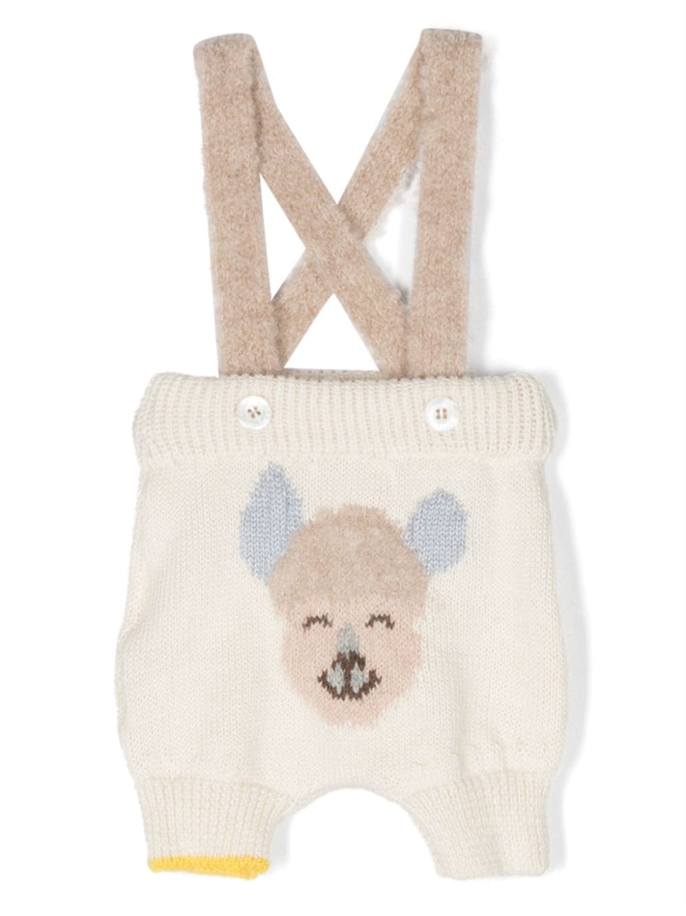 Gensami kids intarsia-knit wool blend overalls - Neutrals von Gensami kids