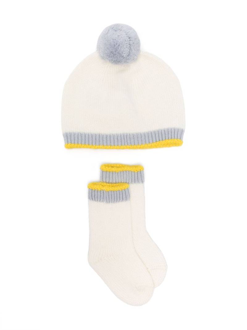 Gensami kids pompom-detail beanie set - Blue von Gensami kids