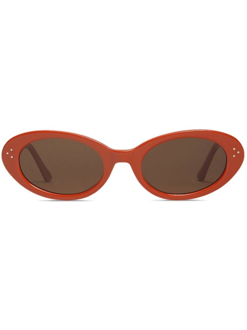 Gentle Monster engraved-logo oval-frame sunglasses - Brown von Gentle Monster