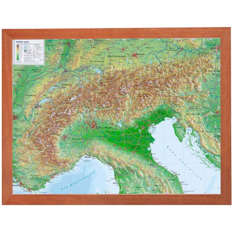 Georelief 3D Reliefkarte Alpen Georelief 3D Reliefkarte Alpen von Georelief