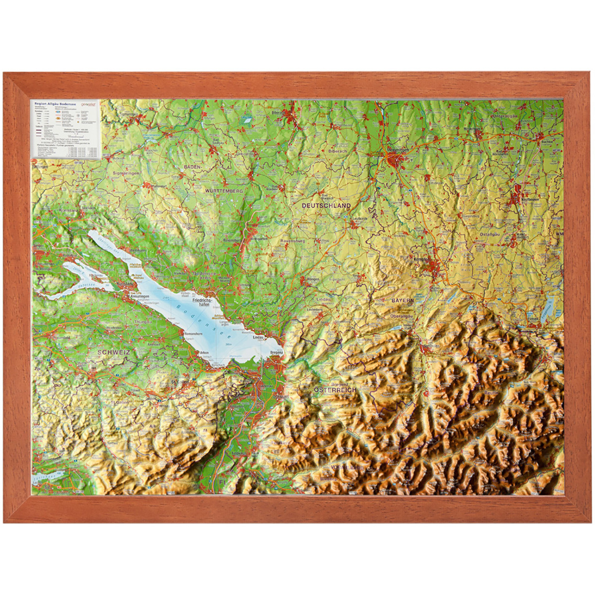 Georelief 3D Reliefkarte Bodensee von Georelief