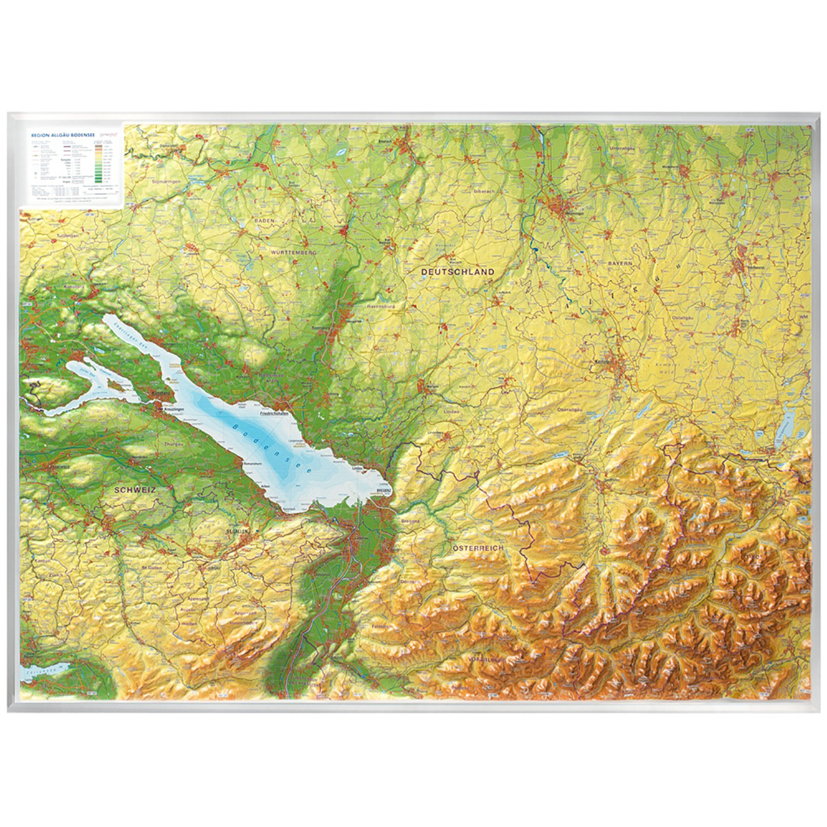 Georelief 3D Reliefkarte Bodensee von Georelief