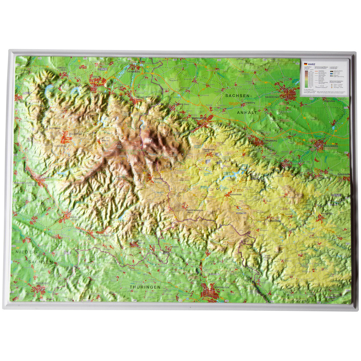 Georelief 3D Reliefkarte Harz von Georelief