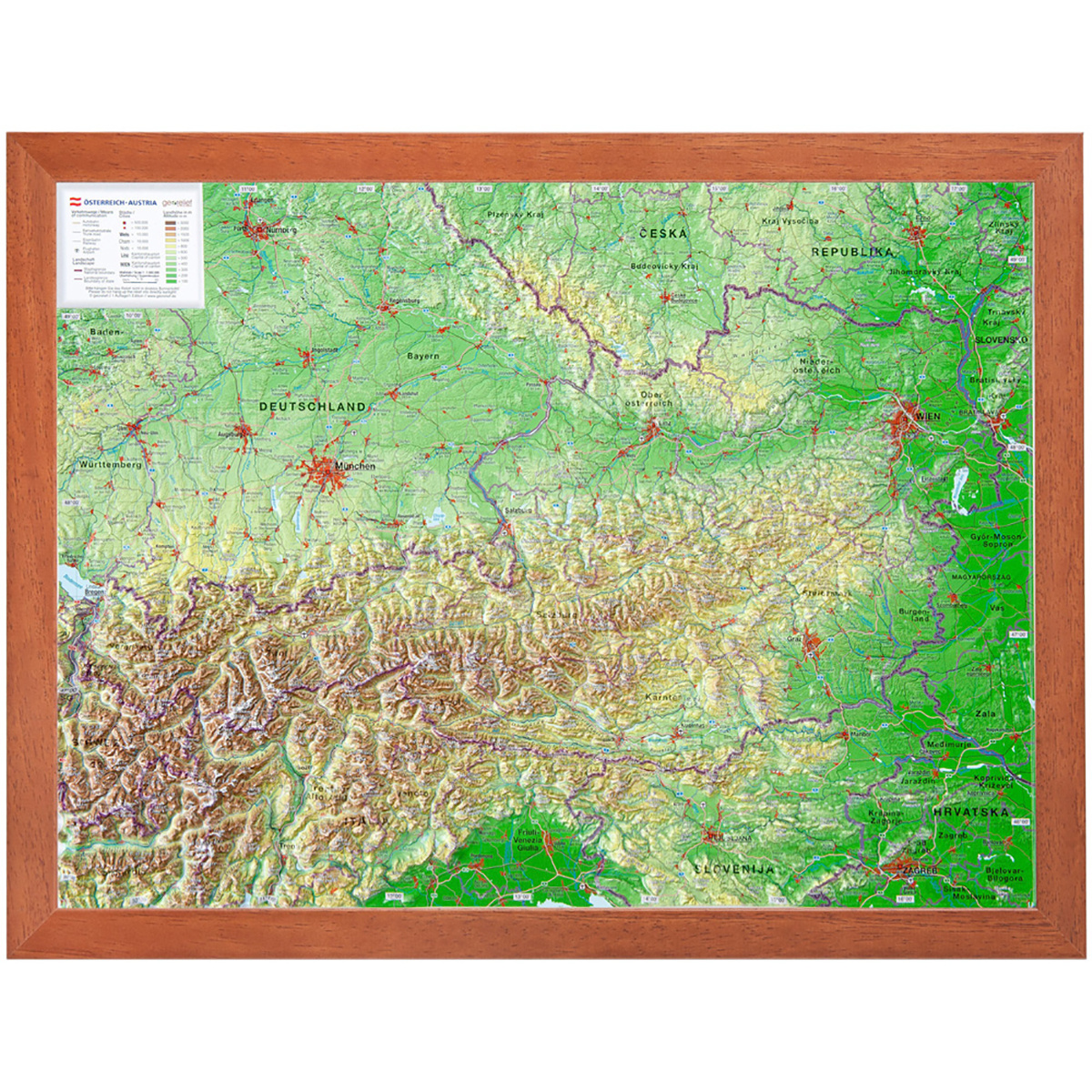 Georelief 3D Reliefkarte Österreich von Georelief