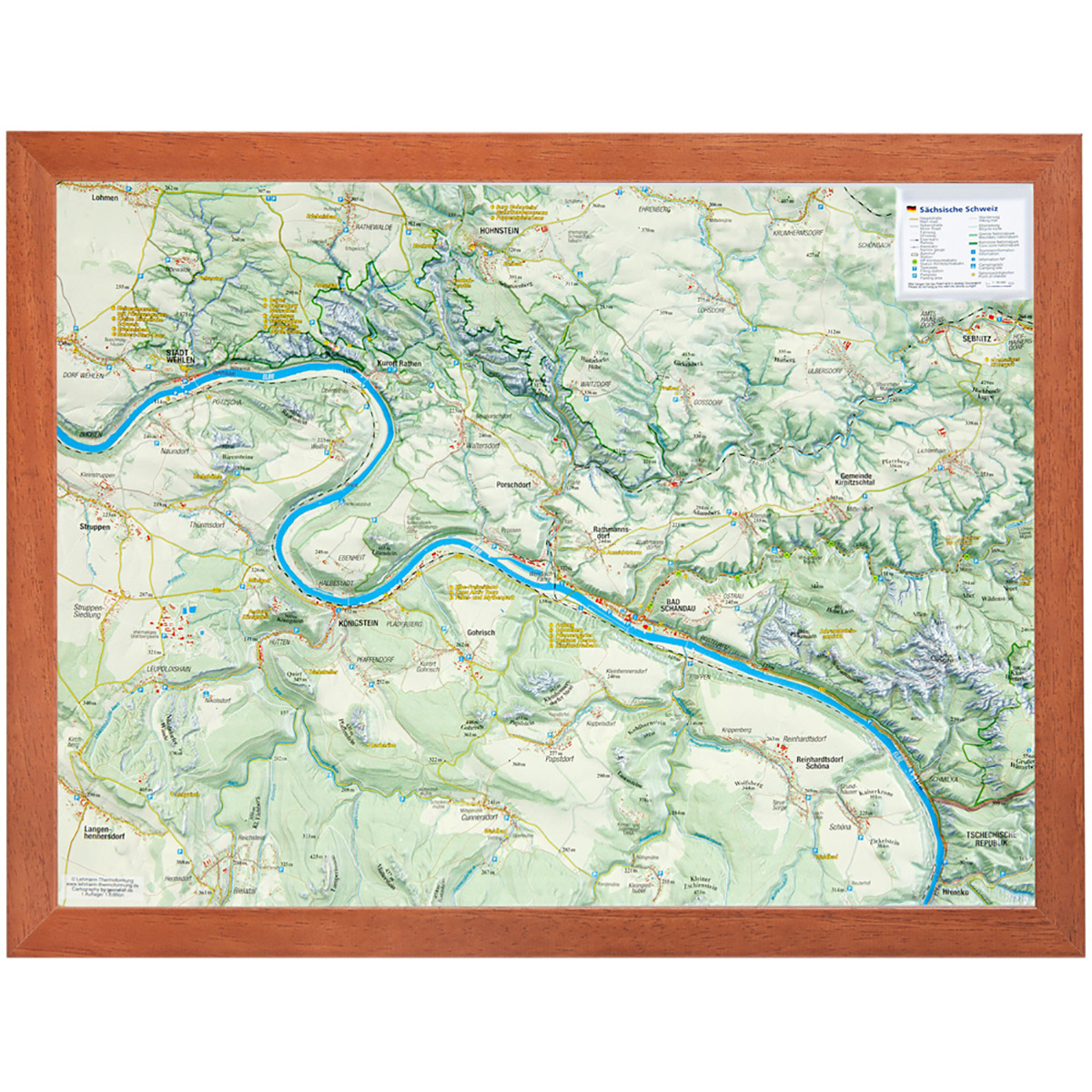 Georelief 3D Reliefkarte Sächsische Schweiz Georelief 3D Reliefkarte Sächsische Schweiz von Georelief