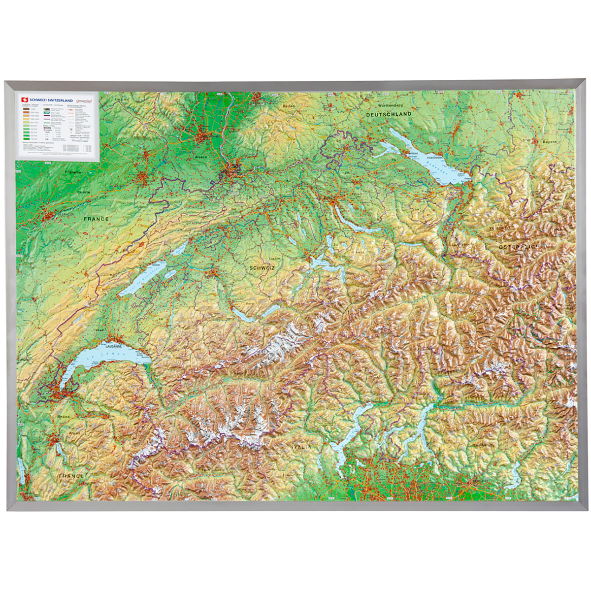 Georelief 3D Reliefkarte Schweiz von Georelief