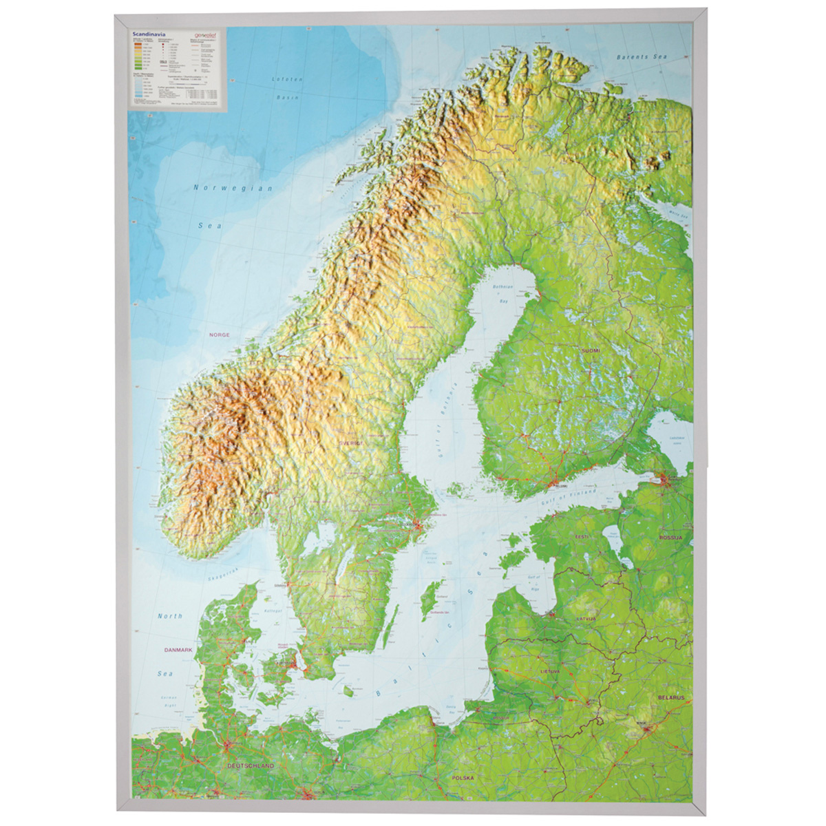 Georelief 3D Reliefkarte Skandinavien von Georelief