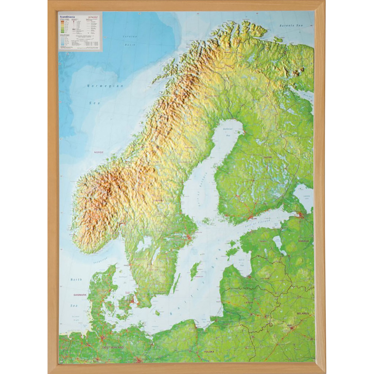 Georelief 3D Reliefkarte Skandinavien von Georelief