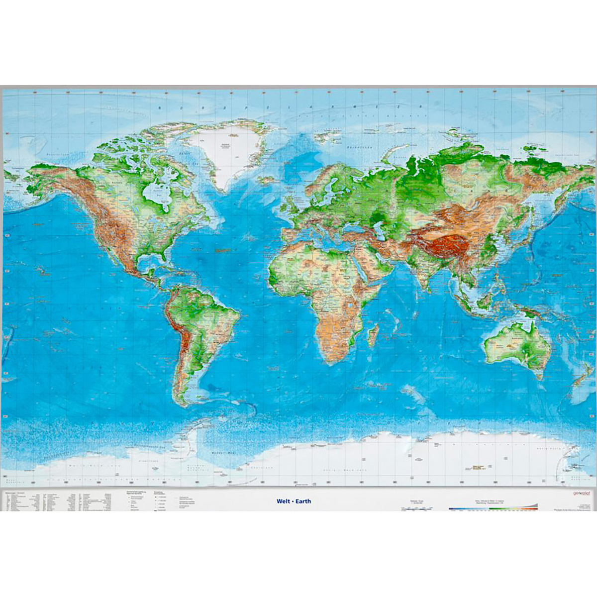 Georelief 3D Reliefkarte Welt englische Version Georelief 3D Reliefkarte Welt englische Version von Georelief