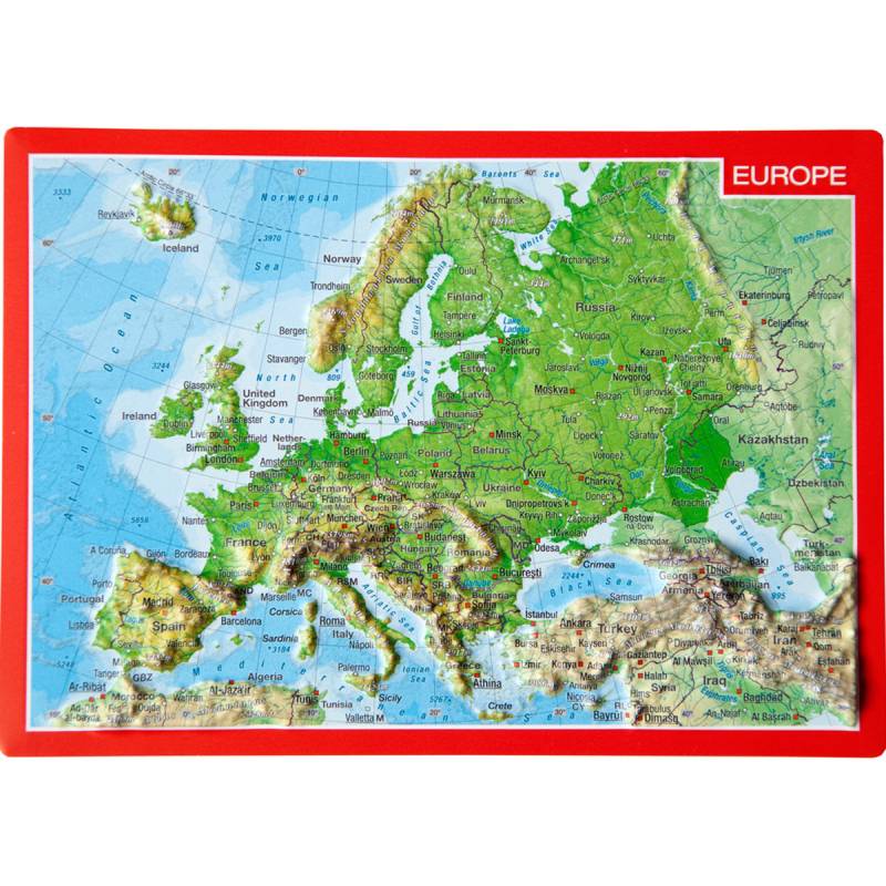 Georelief 3D Reliefpostkarte Europa von Georelief