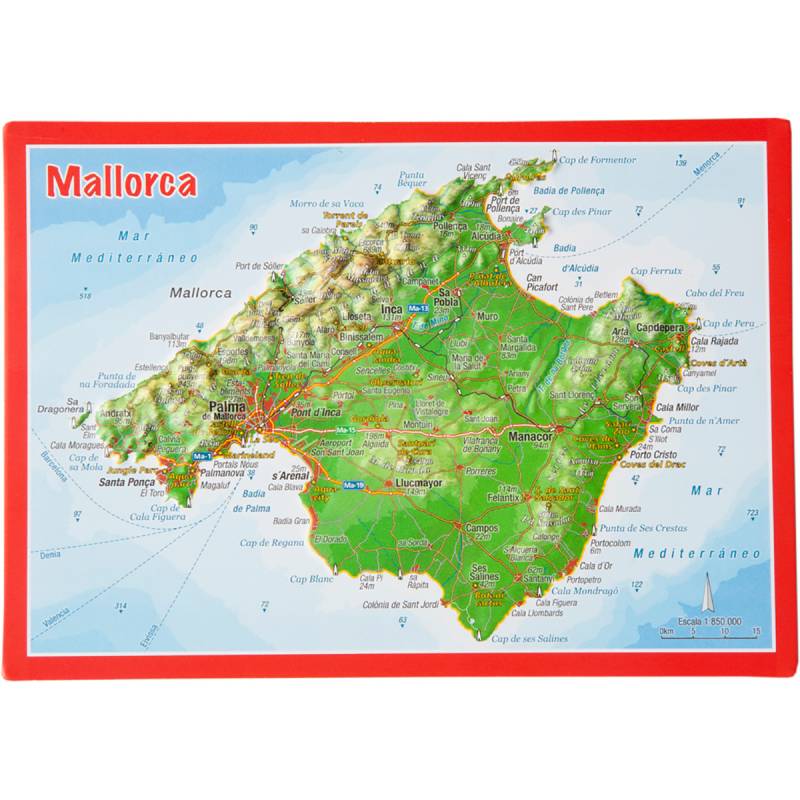 Georelief 3D Reliefpostkarte Mallorca von Georelief