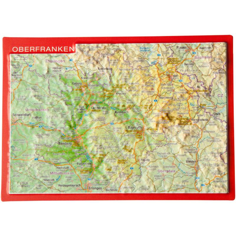 Georelief 3D Reliefpostkarte Oberfranken von Georelief