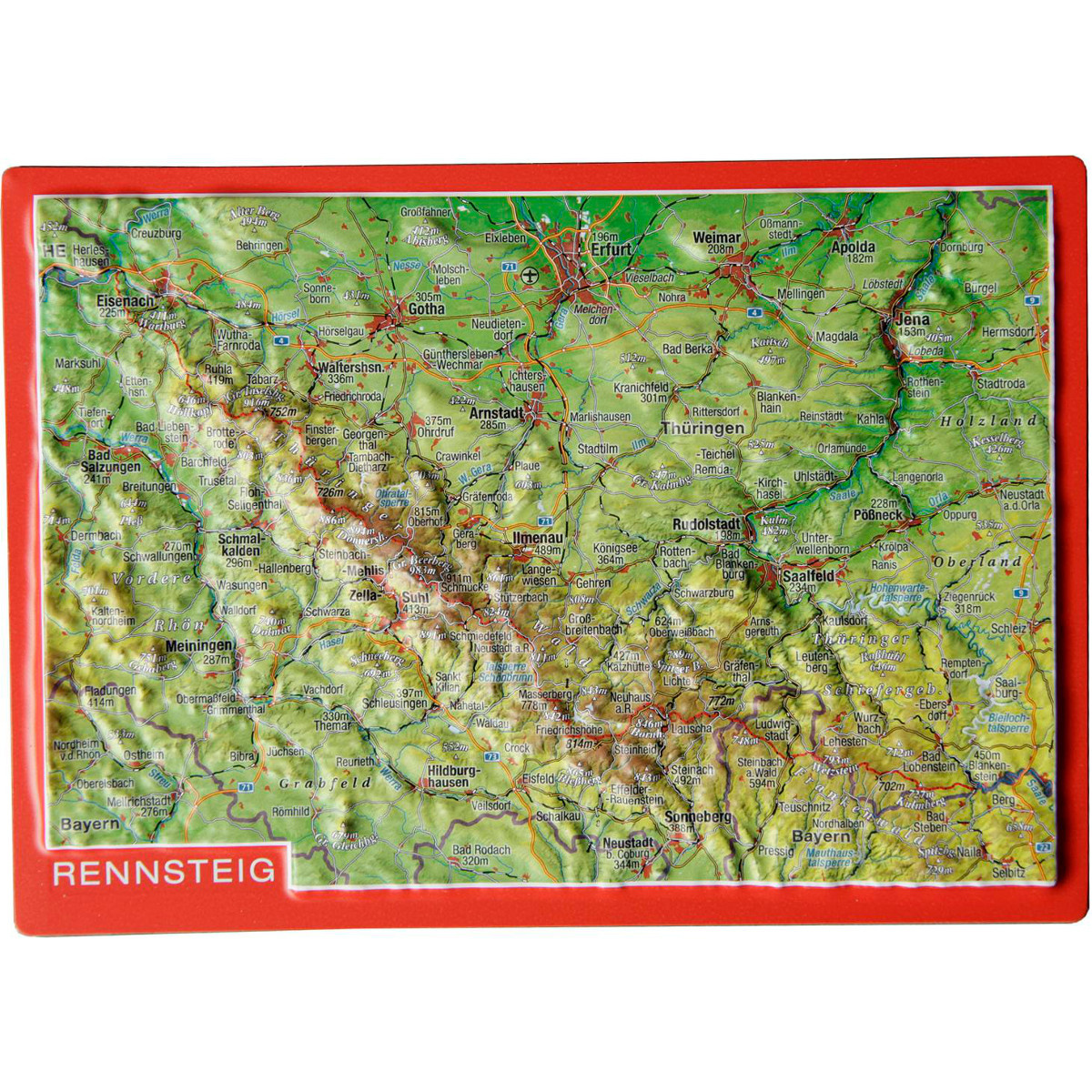 Georelief 3D Reliefpostkarte Rennsteig von Georelief