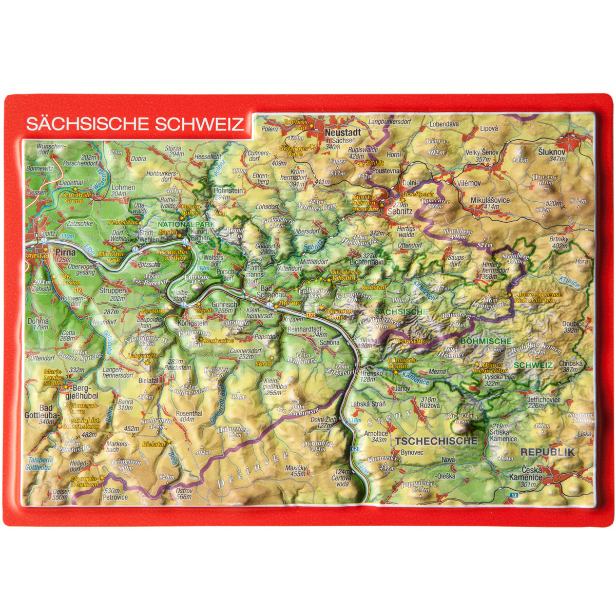 Georelief 3D Reliefpostkarte Sächsische Schweiz von Georelief