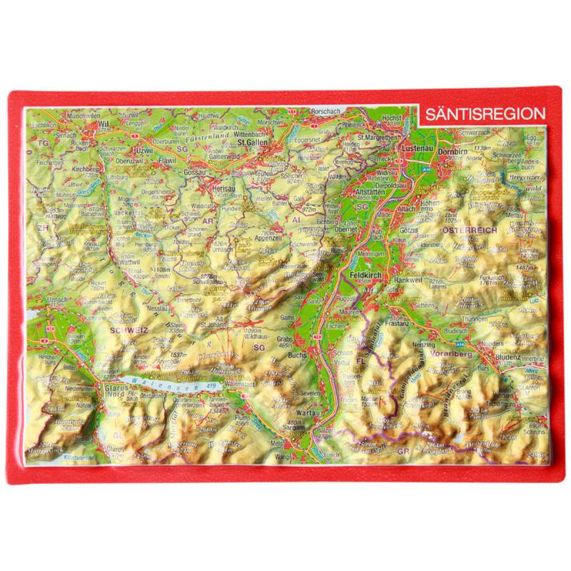 Georelief 3D Reliefpostkarte Säntisregion von Georelief