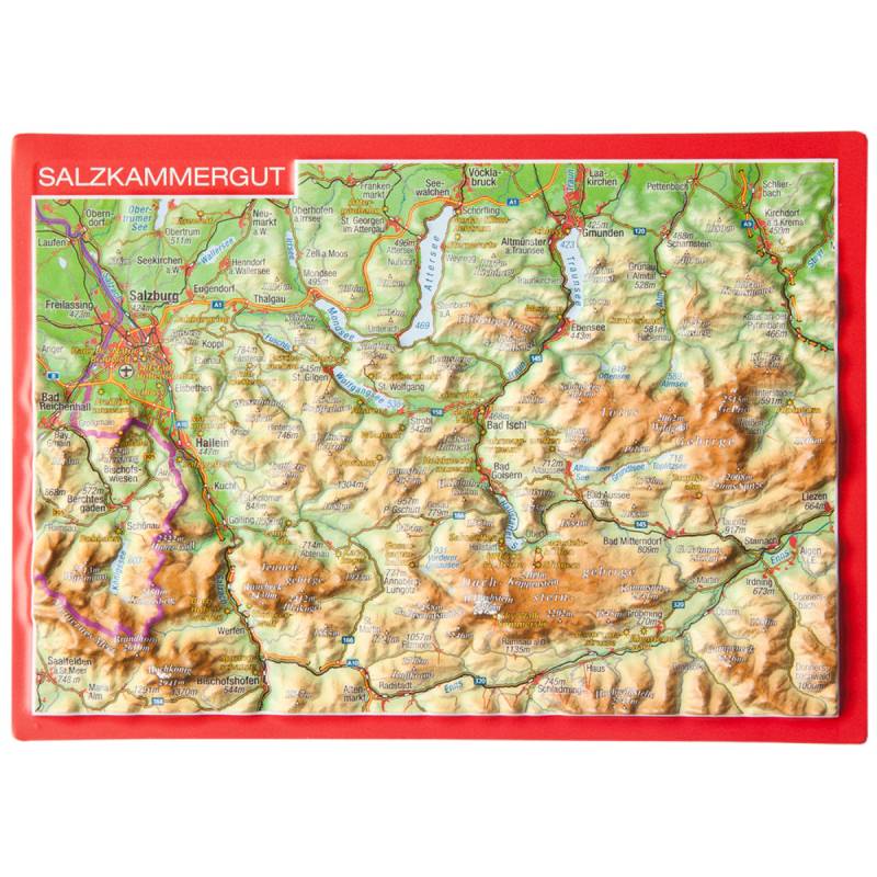 Georelief 3D Reliefpostkarte Salzkammergut von Georelief