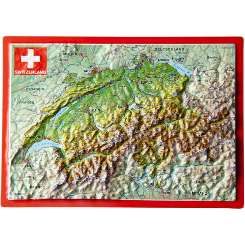 Georelief 3D Reliefpostkarte Schweiz von Georelief