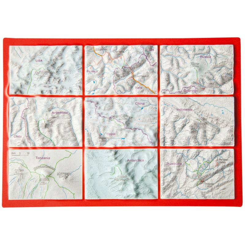 Georelief 3D Reliefpostkarte Seven Summits von Georelief