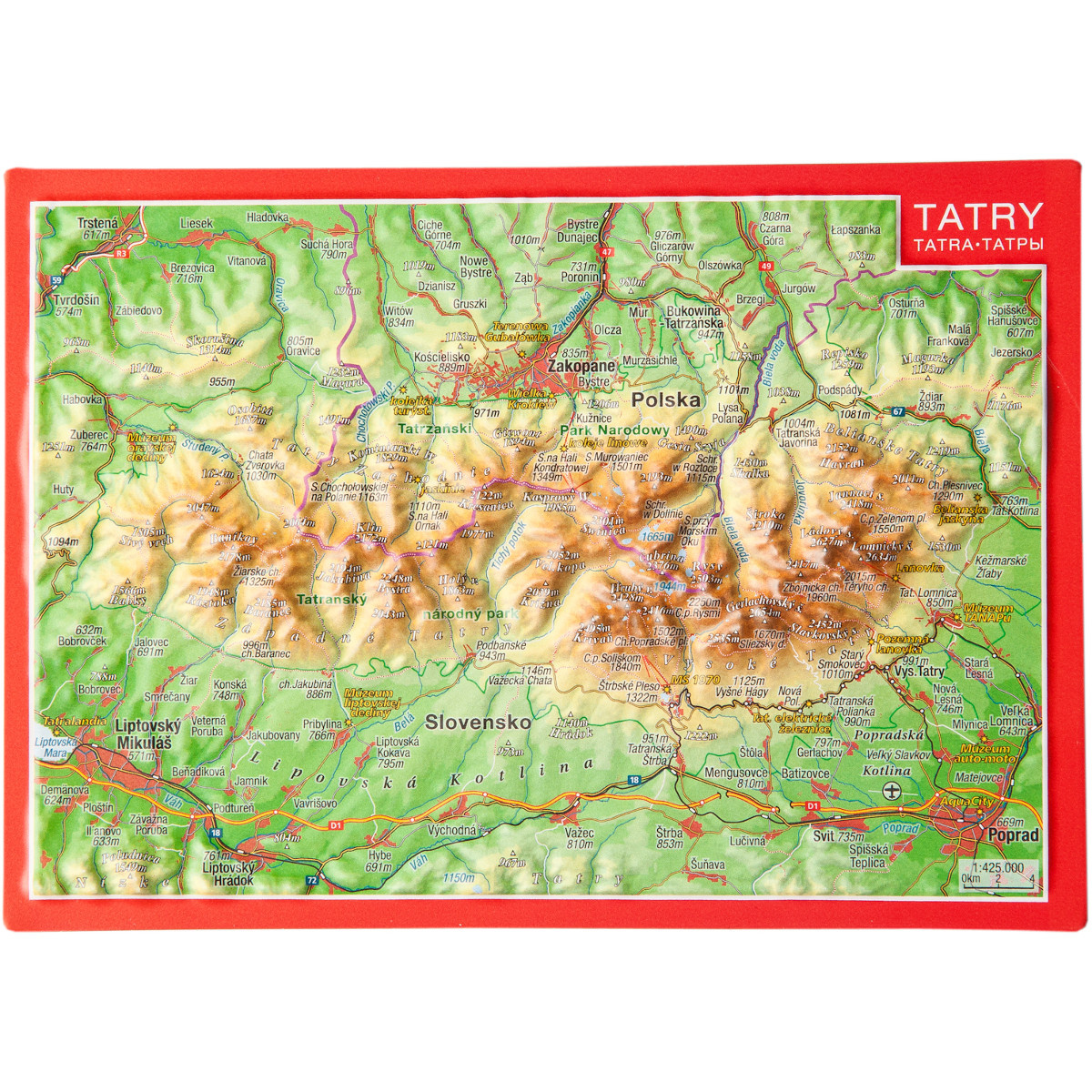 Georelief 3D Reliefpostkarte Tatra von Georelief