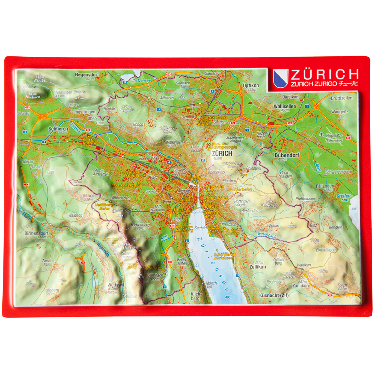 Georelief 3D Reliefpostkarte Zürich von Georelief