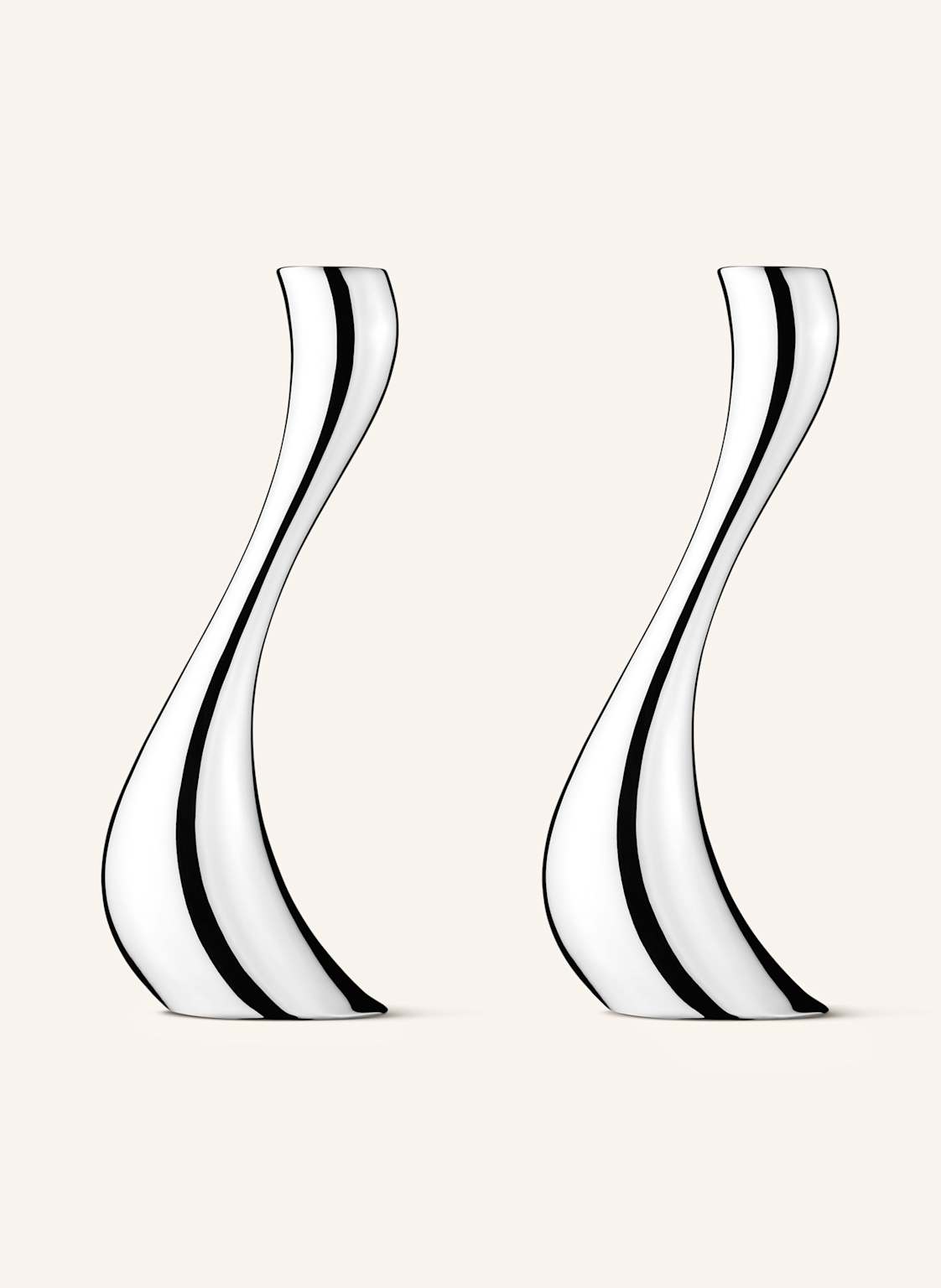 Georg Jensen 2er-Set Kerzenhalter Cobra Large silber von Georg Jensen