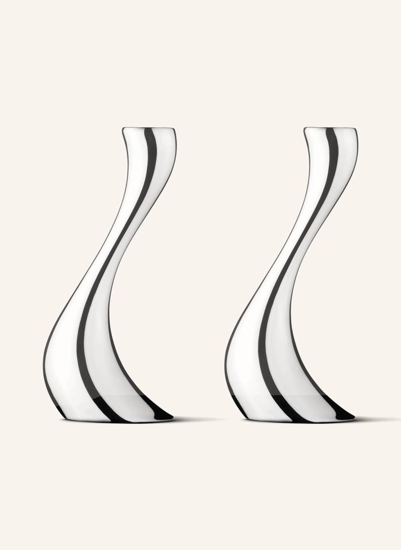 Georg Jensen 2er-Set Kerzenhalter Cobra Medium silber von Georg Jensen