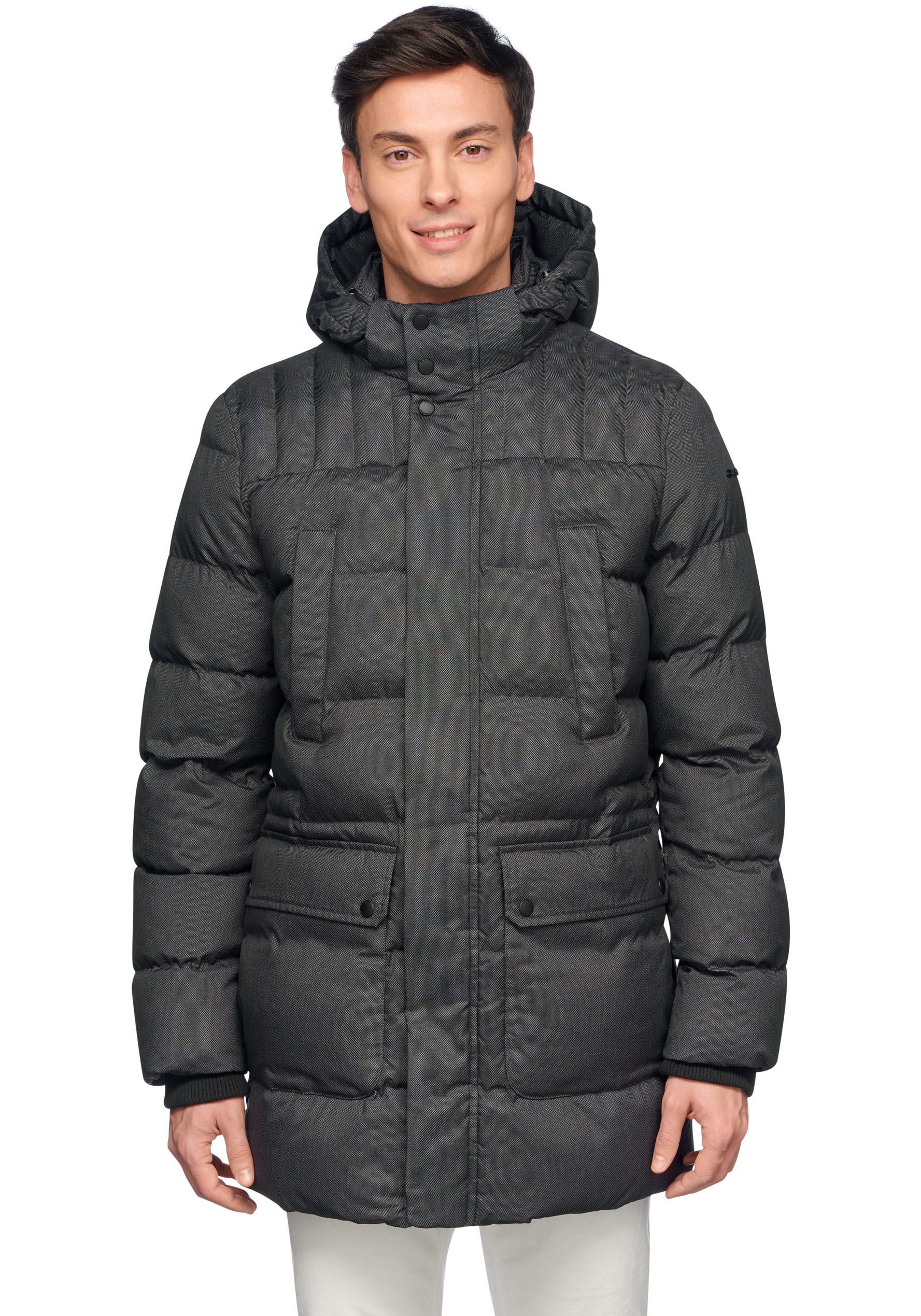 Geox Langjacke »SANFORD«, mit Kapuze, in melierter Optik, 4 Taschen, Kapuze, modische Steppung Geox Langjacke »SANFORD«, mit Kapuze, in melierter Optik, 4 Taschen, Kapuze, modische Steppung von Geox