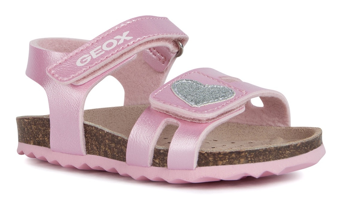 Geox Sandale »B SANDAL CHALKI GIRL«, Sommerschuh, Klettschuh, Sandalette, mit glitzerndem Herzchen von Geox