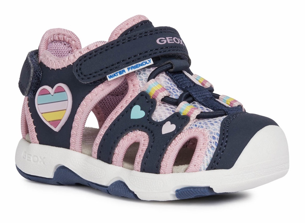 Geox Sandale »B SANDAL MULTY GIRL«, Sommerschuh, Klettschuh, Sandalette, mit Herz in Regenbogenfarben von Geox