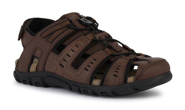 Geox Sandale »UOMO SANDAL STRADA C«, Sommerschuh, Klettschuh, Outdoorsandale, mit Lederfussbett von Geox