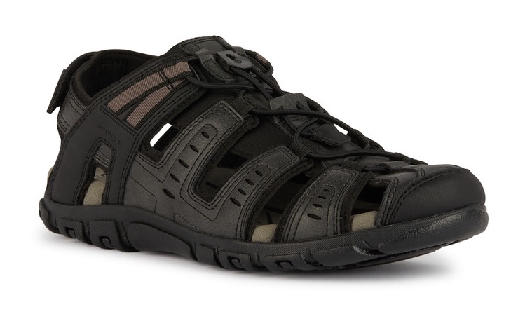 Geox Sandale »UOMO SANDAL STRADA C«, Sommerschuh, Klettschuh, Outdoorsandale, mit Lederfussbett von Geox