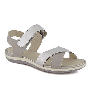 Geox Vega Damen Flache Sandalette Grau von Geox